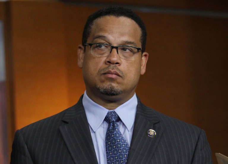 Rep. Keith Ellison, D-Minn., got a message from his mother telling him to get to the House floor. (AP Photo/Lauren Victoria Burke, File)