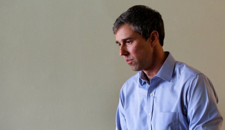 Beto O'Rourke, former representative from Texas and 2020 Democratic presidential candidate, looks on during a campaign stop in Mount Pleasant, Iowa, on Friday, March 15, 2019.