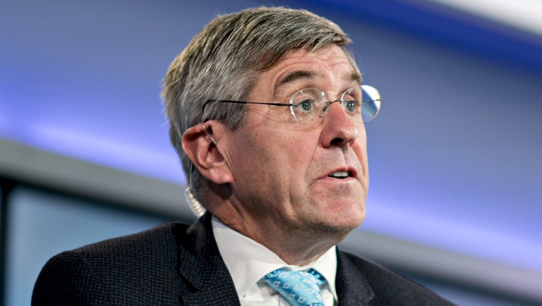 Stephen Moore, visiting fellow at the Heritage Foundation, speaks.