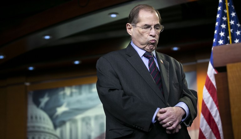 Rep. Jerry Nadler, D-N.Y., chairman of the House Judiciary Committee, listens during a news conference on Capitol Hill in Washington, D.C., on Tuesday, April 9, 2019.