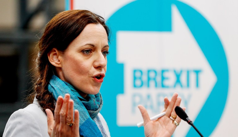 Annunziata Rees-Mogg, a candidate for the the Brexit Party, speaks during the party's European Parliament elections campaign launch in Coventry, U.K., on April 12, 2019.