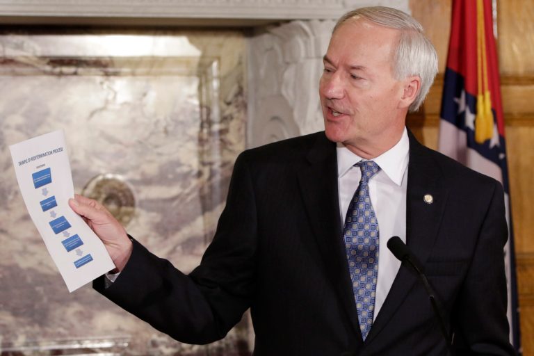 Gov. Asa Hutchinson wants the government to grant Arkansas a waiver with more changes to the program. (AP Photo/Danny Johnston)