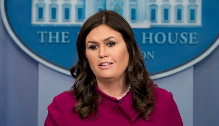 White House press secretary Sarah Sanders said President Trump has only ever cooperated with the Russia investigation and looks forward to its swift conclusion. (AP Photo/Andrew Harnik)