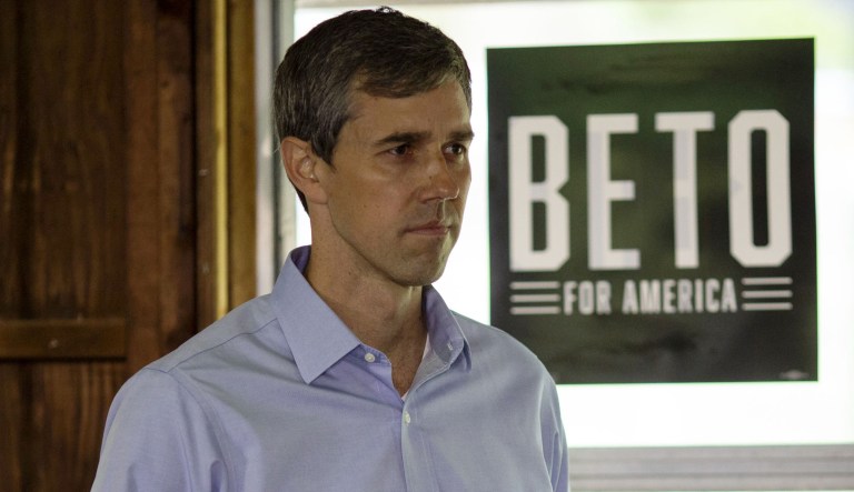 Beto O'Rourke, former representative from Texas and 2020 Democratic presidential candidate, listens to a question during a campaign event in Tipton, Iowa, on Tuesday, May 21, 2019.