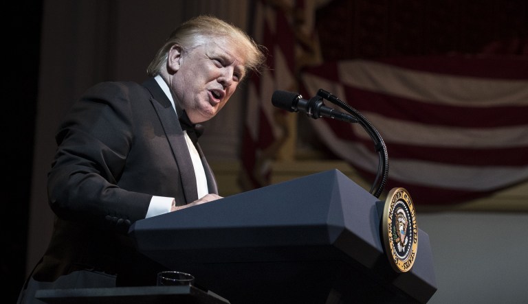 President Trump speaks during the Ford's Theatre Gala in Washington, D.C., U.S., on Sunday, June 2, 2019.