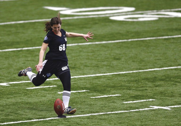 Elsa/Getty Images
Lauren Silberman attempted just two kickoffs at an NFL regional combine Sunday.