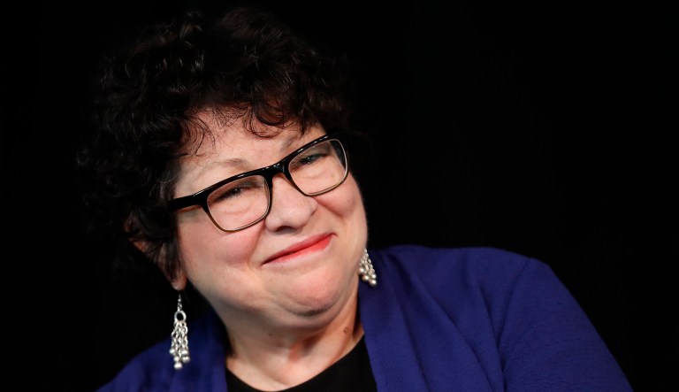 Supreme Court Justice Sonia Sotomayor has established contact with her family in Puerto Rico, days after she lost contact with them in the wake of Hurricane Maria. (AP Photo/Carolyn Kaster)