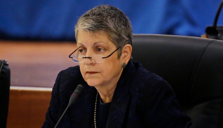 University of California President Janet Napolitano released a statement announcing the opening of a new free speech center in Washington, D.C. (AP Photo/Eric Risberg, File)