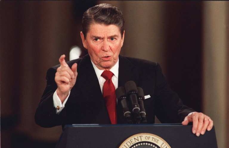 Ronald Reagan had a couple of speeches that could be considered better than Trump's recent efforts. (AP Photo/Dennis Cook, File)