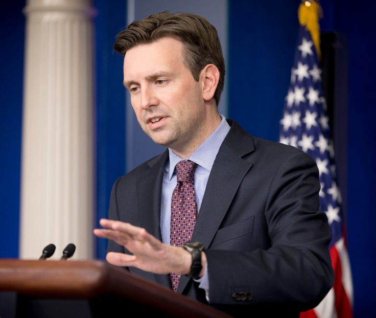White House press secretary Josh Earnest speaks during the daily briefing in the Brady Press Briefing Room of the White House in Washington, Wednesday, Oct. 15, 2014. Earnest responded to questions regarding the government's response to the Ebola outbreak. (AP Photo/Pablo Martinez Monsivais)