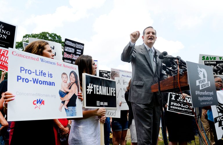 Cruz called for an investigation of Planned Parenthood's local affiliates, a congressional hearing, and urged the media to stand up to Democratic candidates who support Planned Parenthood.Â (Photo by Olivier Douliery/Getty Images)