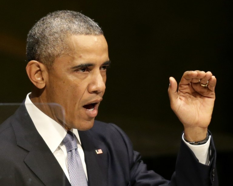 United States President Barack Obama speaks during the 69th session of the United Nations General Assembly at U.N. headquarters, Wednesday, Sept. 24, 2014. (AP Photo/Seth Wenig)