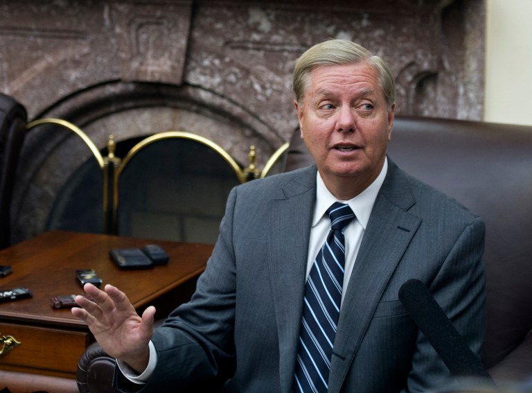 Trump infamously read out Graham's cellphone number during a campaign rally in 2015. (AP Photo/Cliff Owen)