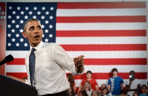 President Barack Obama speaks to students at Mooresville Middle School Thursday, June 6, 2013 in Mooresville, N.C. President Barack Obama says he wants 99 percent of American students connected to super-fast Internet within five years. (AP Photo/The Charlotte Observer, John D. Simmons)