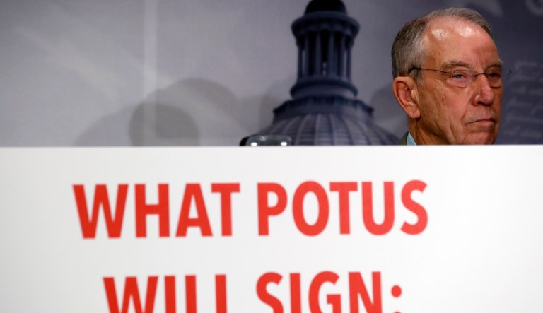 A proposal by Sen. Chuck Grassley, R-Iowa, is the closet to President Trump's list of immigration demands he has requested in return for granting a pathway to citizenship for 1.8 million illegal immigrants. (AP Photo/Alex Brandon)
