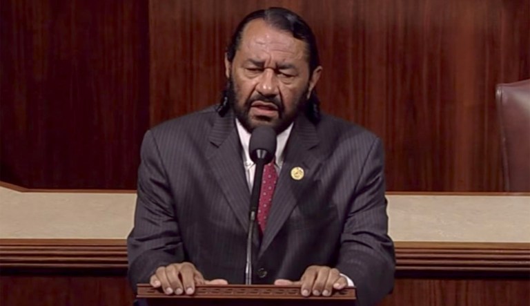 Green planned originally to move his articles of impeachment on the House floor this week, but announced on the floor Monday afternoon that he would not because of the tragedy. (Image courtesy screenshot)