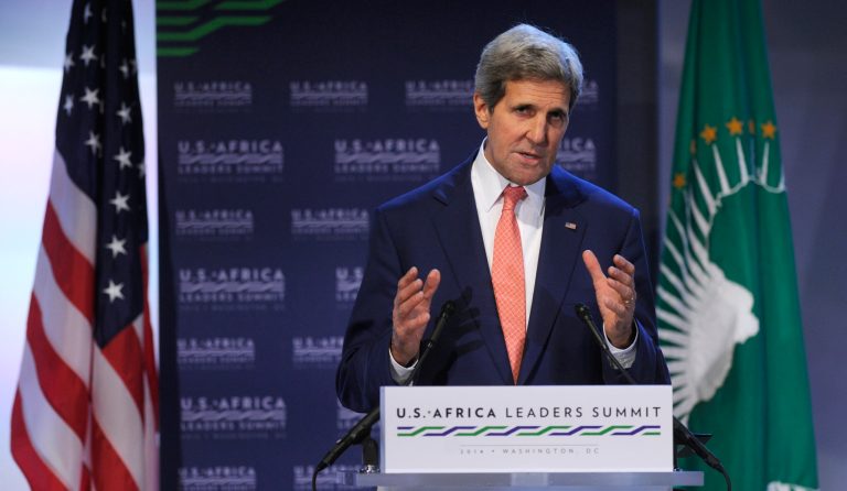 Secretary of State John Kerry has arrived in Afghanistan on an unannounced visit to try to calm tensions between the country's two feuding presidential candidates. (AP Photo/Susan Walsh)