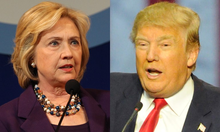 Sixty percent of those surveyed view Donald Trump negatively and 55 percent view Hillary Clinton negatively. (AP Photos)