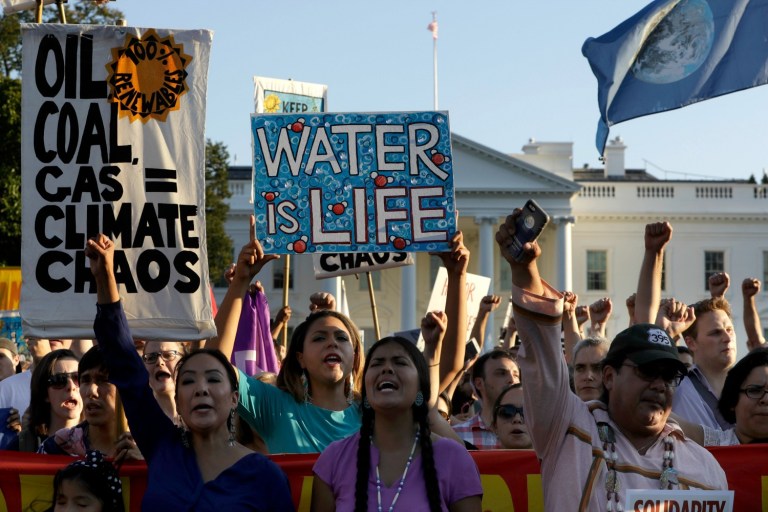 The D.C. Circuit Court of Appeals halted the $3.8 billion Dakota Access pipeline last month until it has time to make a decision on a case brought by the Standing Rock Sioux Tribe in North Dakota appealing a lower court's ruling allowing the project to move forward. (AP Photo/Jacquelyn Martin)
