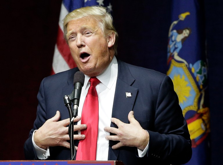 If Donald Trump is the nominee, 29 percent of Republican primary voters said they will either vote for the other party's candidate, vote for a third-party candidate or not vote at all. (AP Photo)