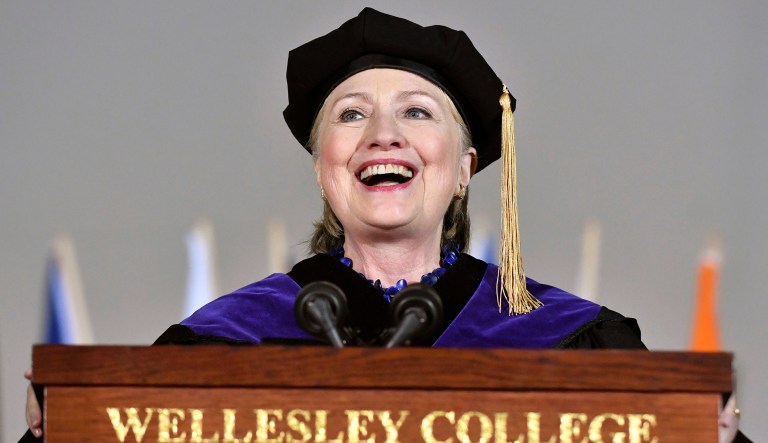 Clinton has often joked about how she had to handle her loss, which shocked millions of people in the U.S. and around the world. (AP Photo/Josh Reynolds)