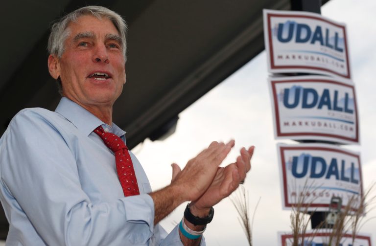 Sen. Mark Udall was heckled on Sunday by a Democratic donor angry at the campaign's single-issue focus on abortion. (AP Photo/David Zalubowski)