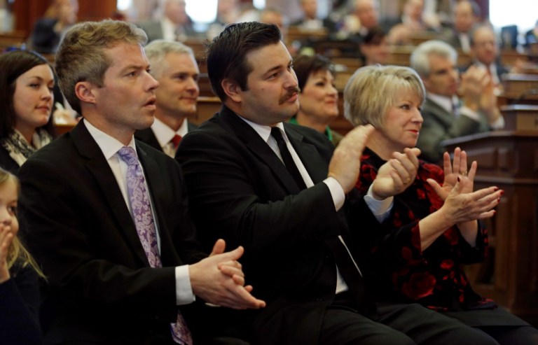 Eric Branstad spoke to the effect of corn ethanol on how Iowans voted Monday. (AP Photo)