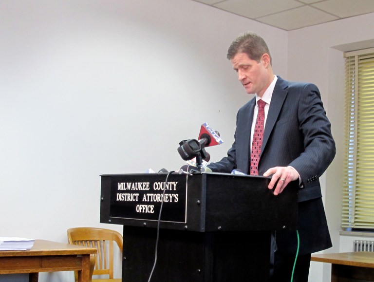 Milwaukee County District Attorney John Chisholm talks during a news conference, Thursday, Jan. 5, 2012 in Milwaukee. (AP Photo/Carrie Antlfinger)