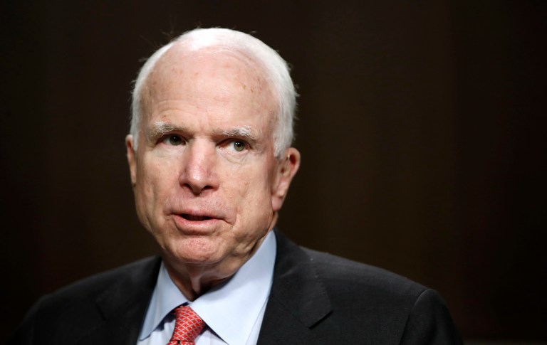 Sen. John McCain will be spending a week in his home state of Arizona recovering from a procedure. (AP Photo/Jacquelyn Martin)