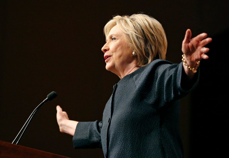 Democratic presidential candidate Hillary Clinton says she would reform coal, oil and natural gas leases and raise royalty rates. (AP Photo/John Locher)