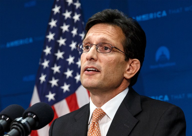House Majority Leader Eric Cantor, R-Va., speaks at the Capitol in Washington. (AP/J. Scott Applewhite)