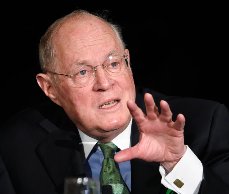 Justice Kennedy will end up deciding the fate of President Obama's Clean Power Plan, as a deluge of lawsuits floods an appeals court challenging the far-reaching climate rule, Bookbinder said. (AP Photo/Denis Poroy, File)