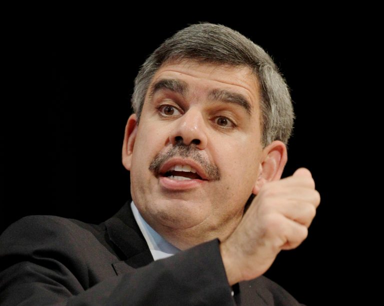 FILE - In this Oct. 25, 2010 file photo, PIMCO Chief  Executive Officer and Co-Chief Investment Officer Mohamed El-Erian speaks during a session at the Buttonwood Gathering on Fixing Finance in New York. Alianz said Tuesday, Jan. 21, 2014,  El-Erian , the CEO and co-chief investment officer of its U.S. asset-management company PIMCO ,is resigning as part of leadership changes. (AP Photo/Kathy Willens, File)