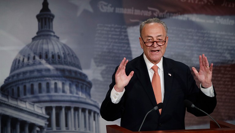 President Trump called Senate Minority Leader Chuck Schumer a "bad leader" and criticizing the Democrat for not supporting his policies on illegal immigration.