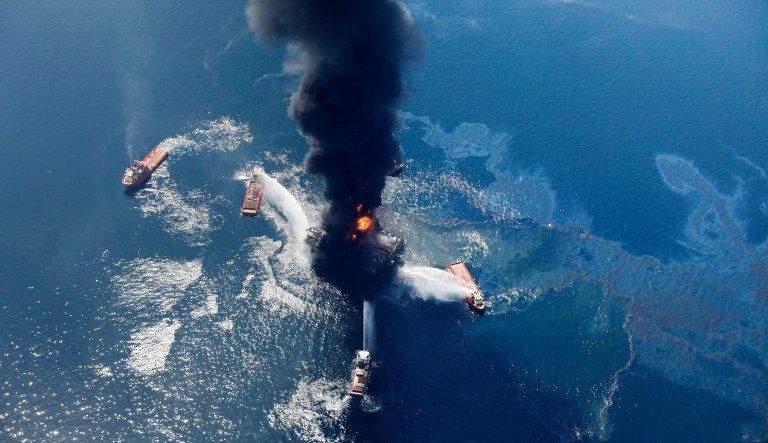A failed blowout preventer caused the 2010 Deepwater Horizon offshore oil spill, the largest in the oil industry's history. (AP Photo/Gerald Herbert)