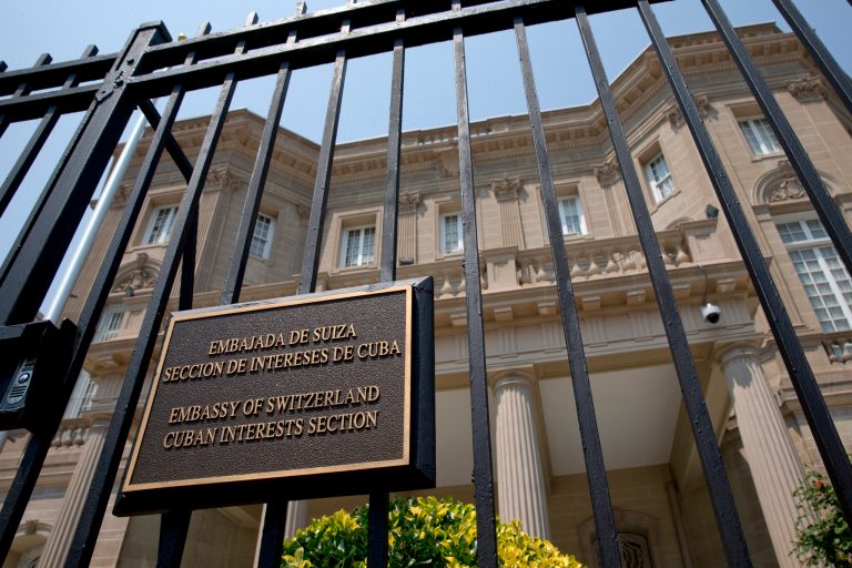 The Cuban Interests Section, which serves as the de facto diplomatic mission of Cuba to the United States, is seen in Washington, Wednesday, July 1, 2015. President Barack Obama announced Wednesday that the U.S. and Cuba will reopen their embassies in Havana and Washington, heralding a 