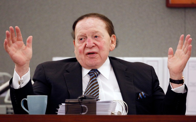 RAWA would protect the business monopoly of Adelson's bricks-and-mortars casinos. (AP Photo/John Locher, File)