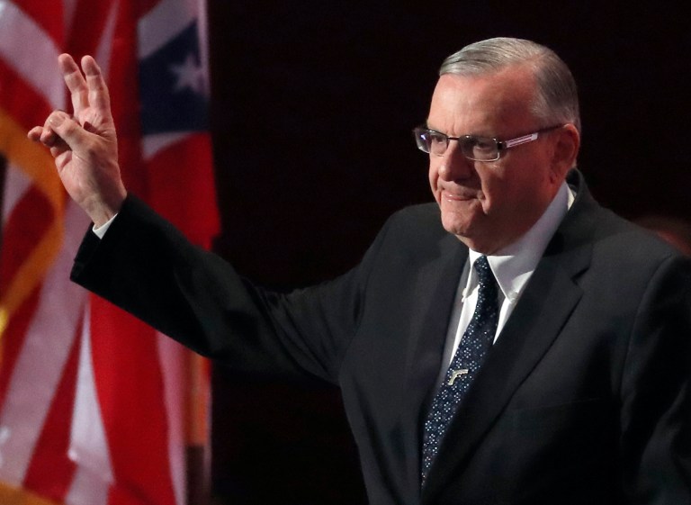 The Department of Justice will charge Maricopa County Sheriff Joe Arpaio with criminal contempt after continuing his immigration patrols. (AP Photo/Paul Sancya, File)