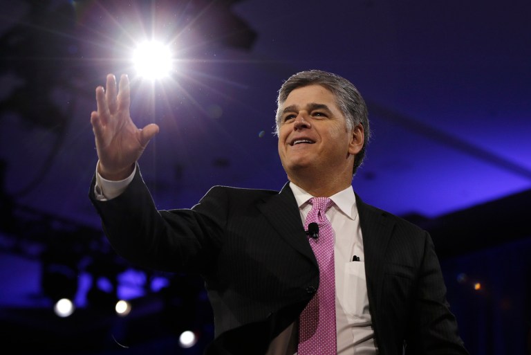 Fox News host and Donald Trump supporter Sean Hannity offered on Tuesday to fund a one-way flight for President Obama and his family to permanently leave the country following his second term. (AP Photo/Carolyn Kaster)