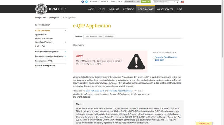 (Courtesy of screengrab on opm.gov)