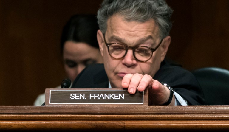 The senator had previously planned to make his decision based on the conclusion of an Ethics Committee investigation, but caved amid mounting pressures from his female colleagues. (AP Photo/J. Scott Applewhite)