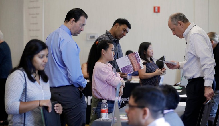 On Friday, the U.S. government issues the September jobs report. Payroll job growth had averaged 185,000 in the previous three months. (AP Photo/Marcio Jose Sanchez)