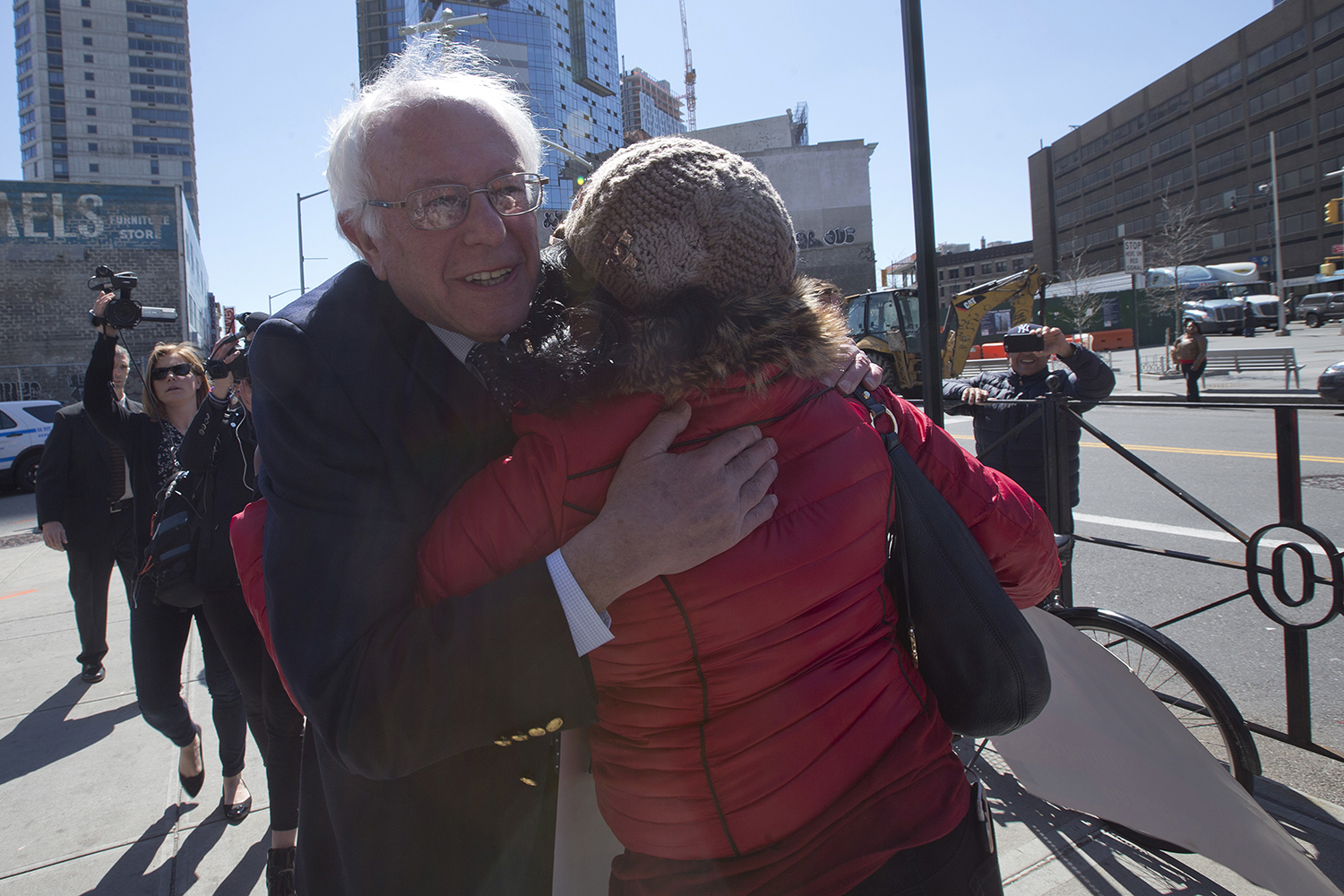 In Greenwich Village, waiting 19 hours outside for a Bernie Sanders rally