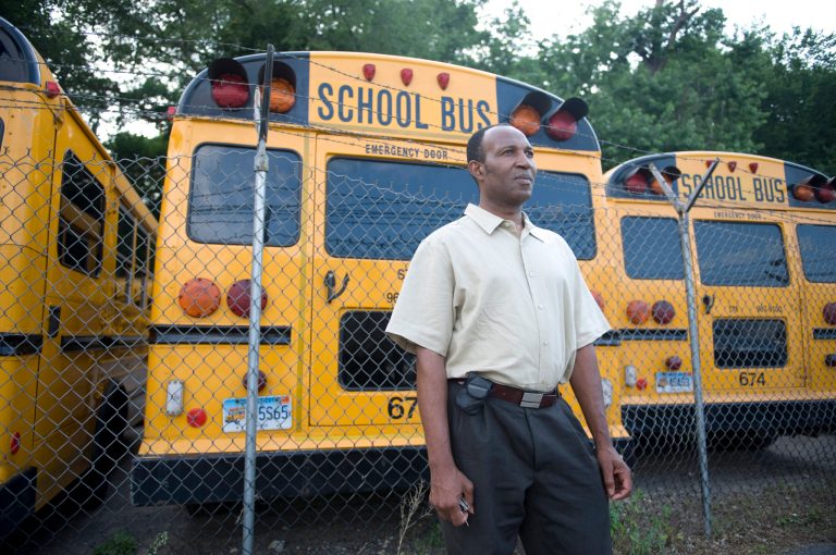 About 400 older diesel-engine school buses will be replaced or updated with newer, cleaner technology. (AP Photo/Douglas Healey)