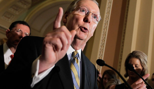 Sen. Mitch McConnell called for the arming of Ukraine to scare off Russia. AP Photo