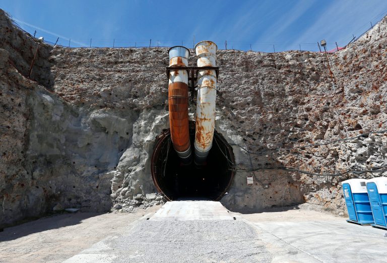The south portal of the proposed Yucca Mountain nuclear waste dump near Mercury, Nev. (AP Photo)