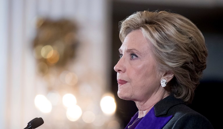 Clinton previously said she was creeped out by Trump standing behind her during the debates. (AP Photo/Andrew Harnik)