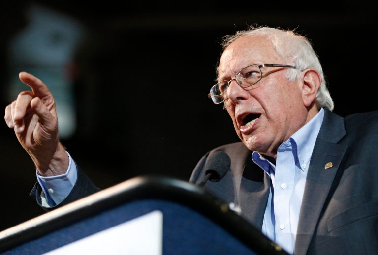 Democratic presidential candidate Sen. Bernie Sanders, I-Vt., speaks at a campaign rally, Monday, July 6, 2015, in Portland, Maine. (AP Photo/Robert F. Bukaty)