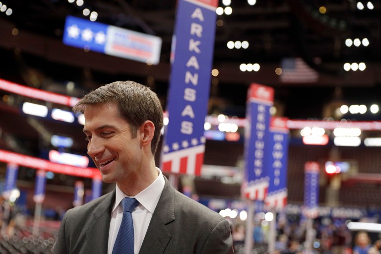 U.S. Sen. Tom Cotton, R-Ark., said he isn't surprised that Donald Trump's immigration message resonated with voters because he too opposed a comprehensive immigration overhaul in Congress in 2013. (AP Photo/John Locher)