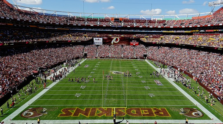 FILE - In this Sept. 24, 2012, file photo, the Washington Redskins and Cincinnati Bengals face off during the first half of an NFL football game in Landover, Md. The U.S. Patent Office ruled Wednesday, June 18, 2014, that the Washington Redskins nickname is 